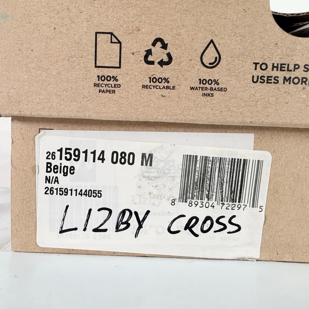 Clarks Lizby Cross Sandal Women 8 Sand Leather Platform Wedge New In Box - Picture 10 of 11